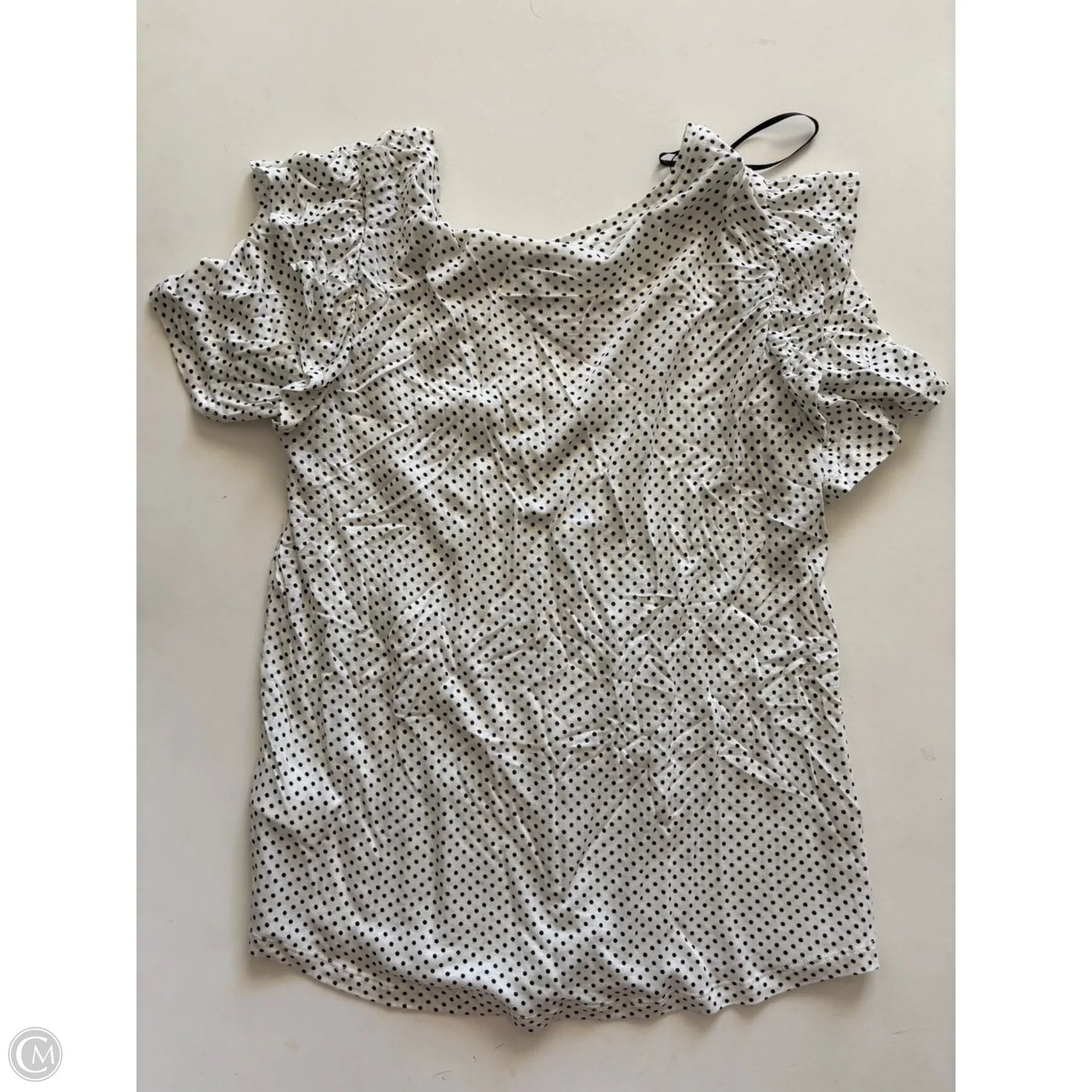 Blouse Short Sleeve By H&m In Polkadot Pattern