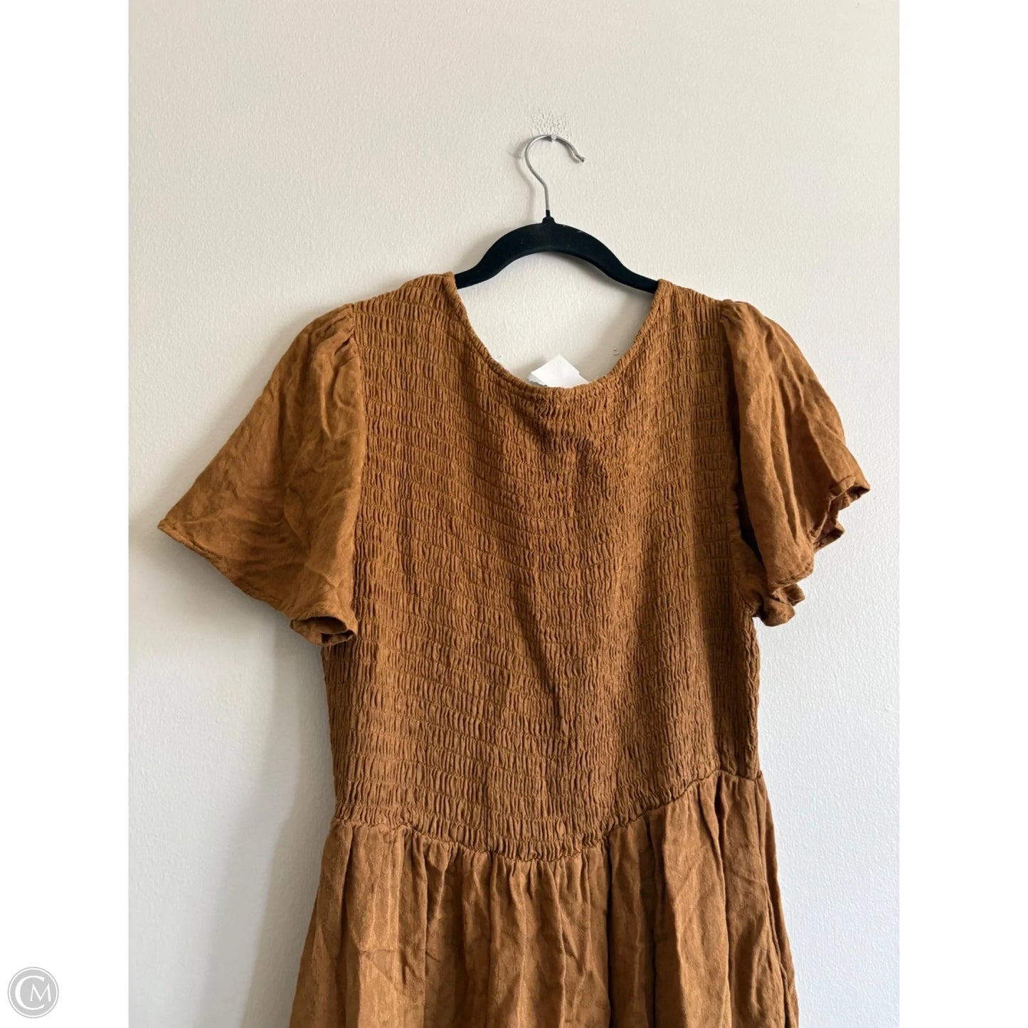 Dress Casual Midi By Chance or Fate In Brown, Size: L