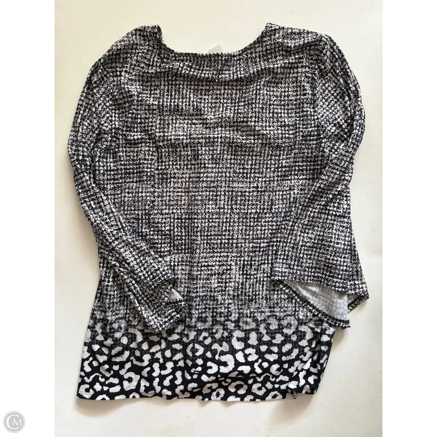 Top Long Sleeve By Zac And Rachel In Black & White, Size: L