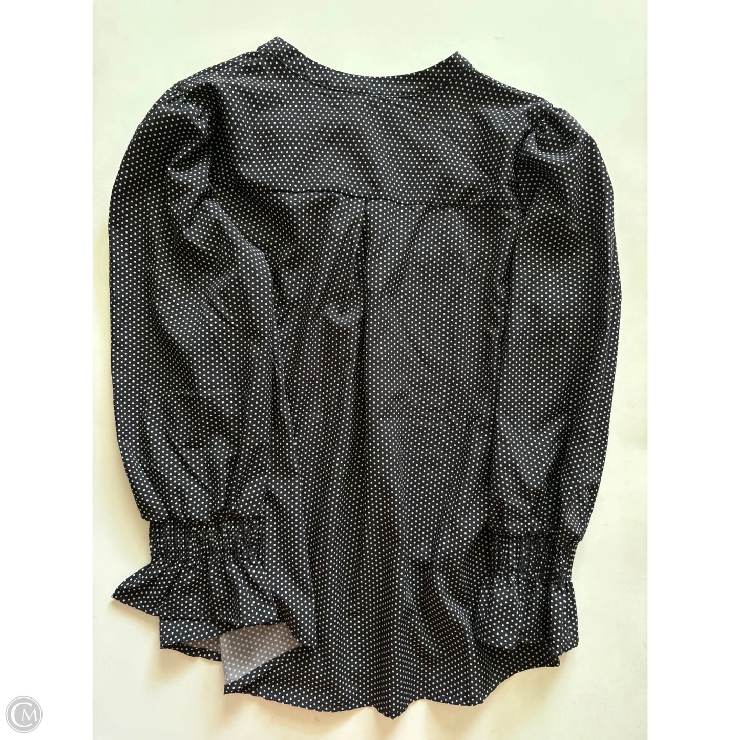 Blouse Long Sleeve By Ny Collection In Polkadot Pattern, Size: L