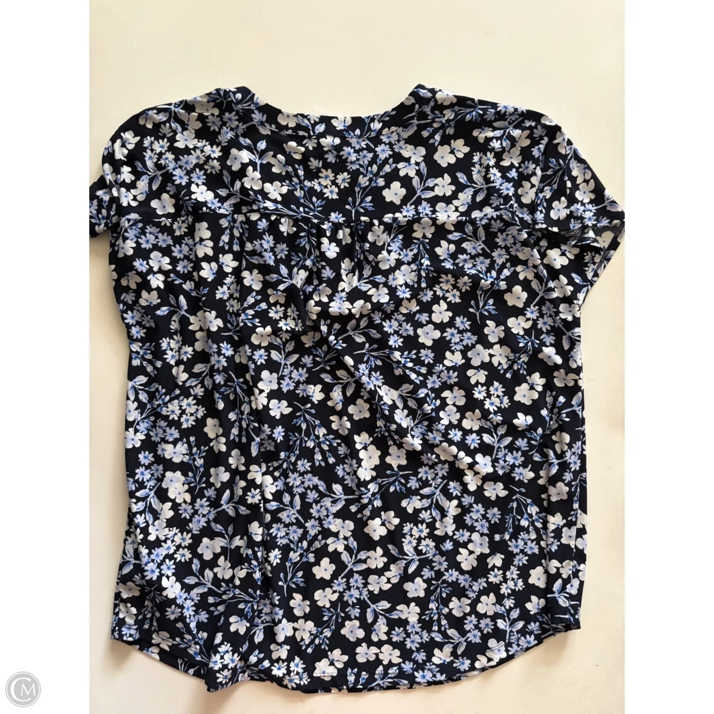 Blouse Short Sleeve By Jones New York In Blue, Size: L