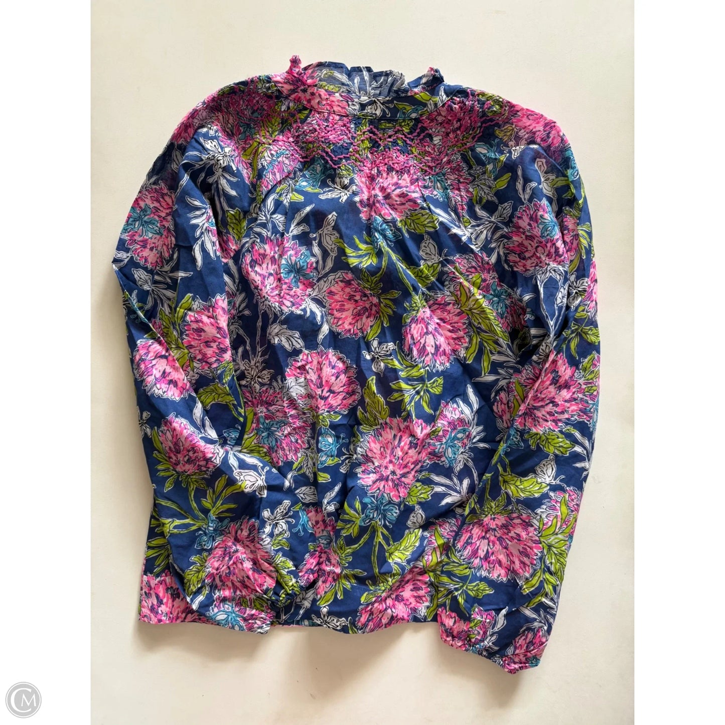 Top Long Sleeve Designer By Lilly Pulitzer In Floral Print, Size: Xxs