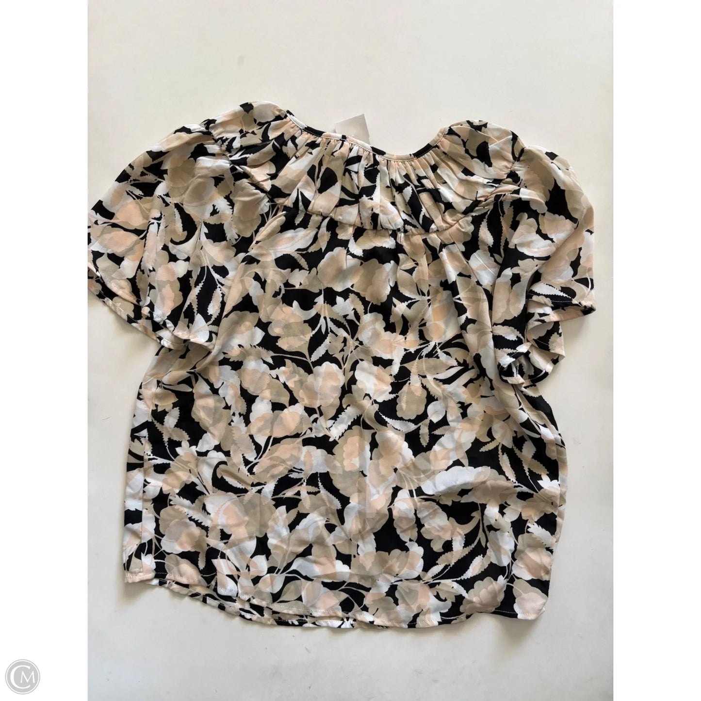 Blouse Short Sleeve By Loft In Black & Brown, Size: Xs
