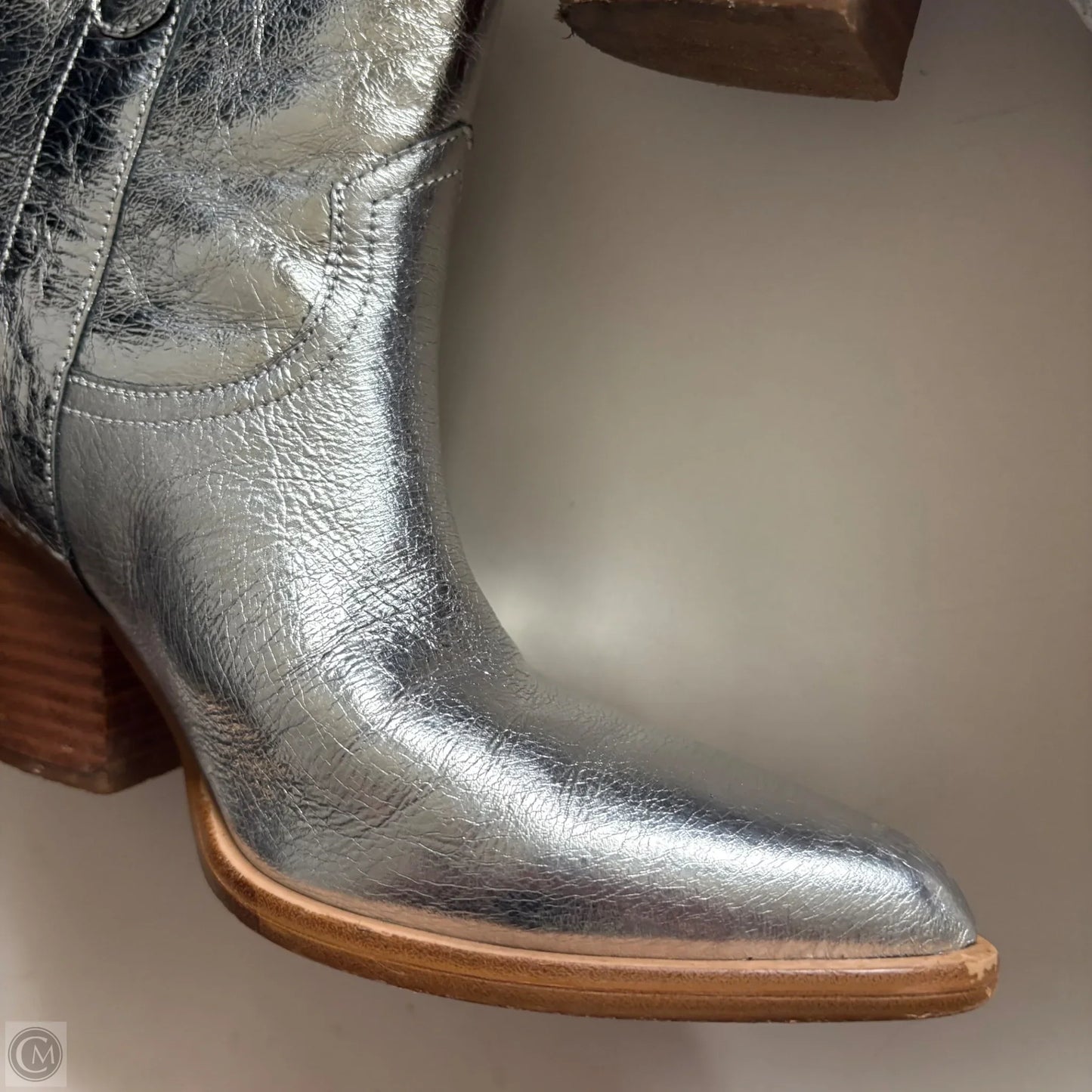 Boots Ankle Heels By Marc Fisher In Silver, Size: 7.5
