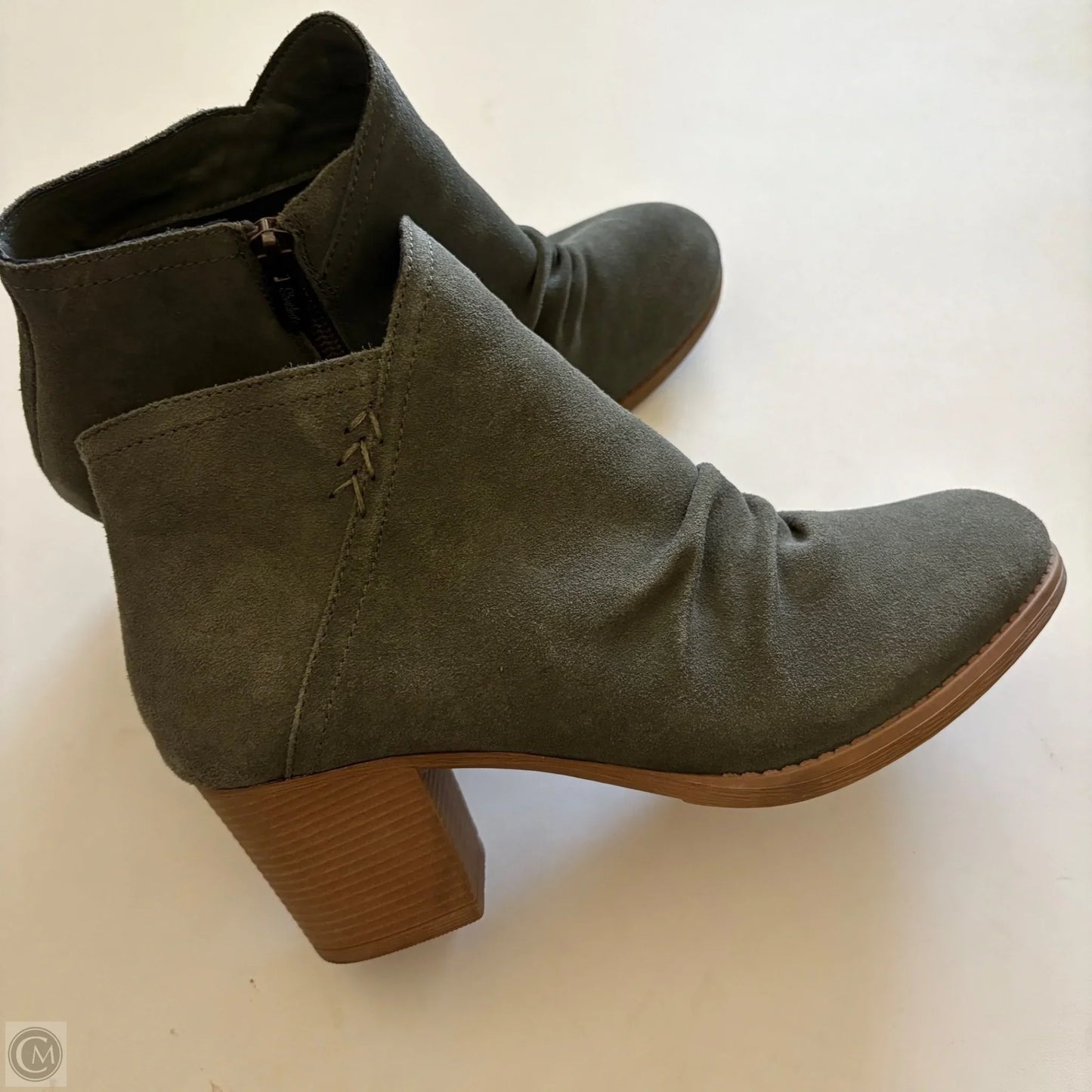 Boots Ankle Heels By Skechers In Green, Size: 10