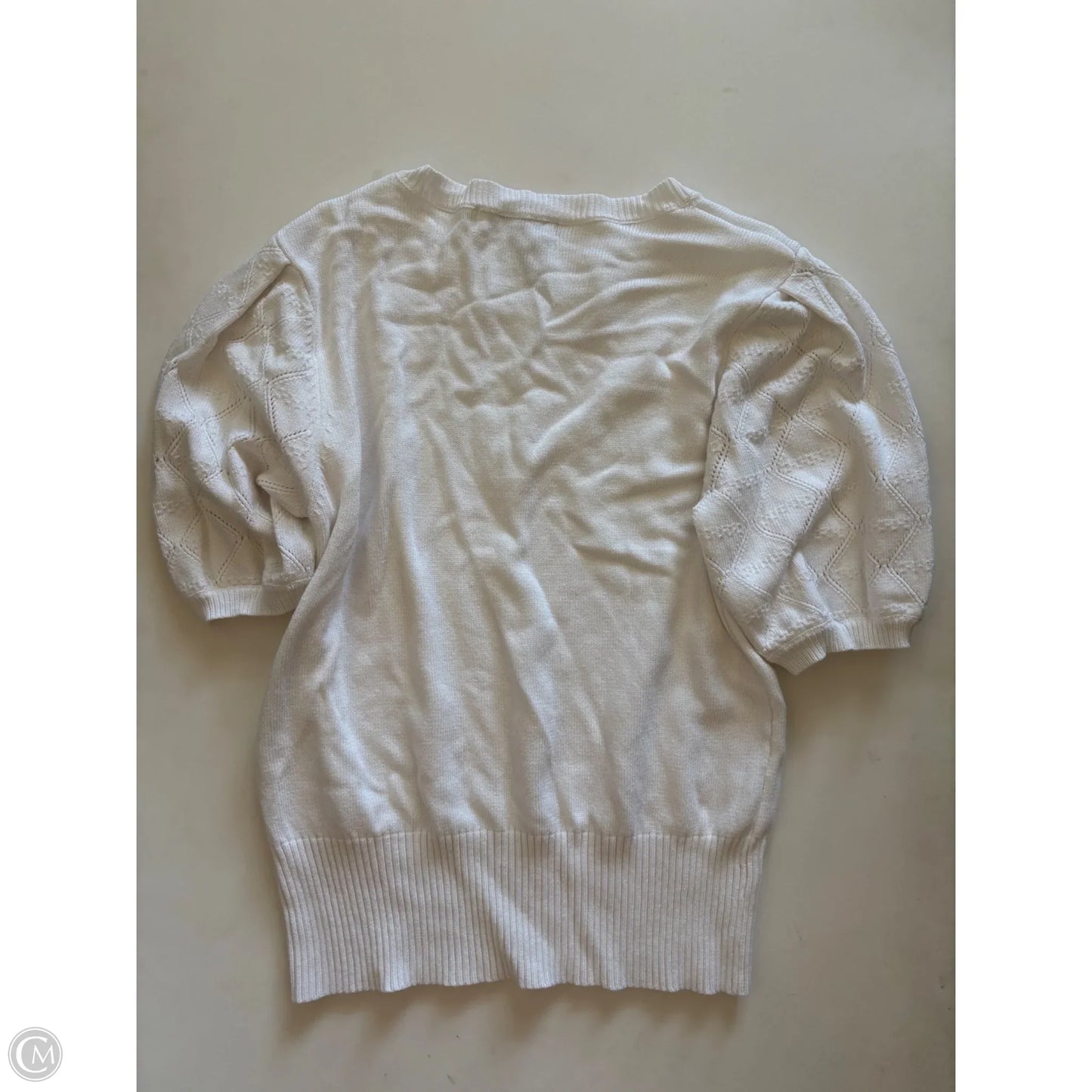 Sweater Short Sleeve By Murmurey In White, Size: M
