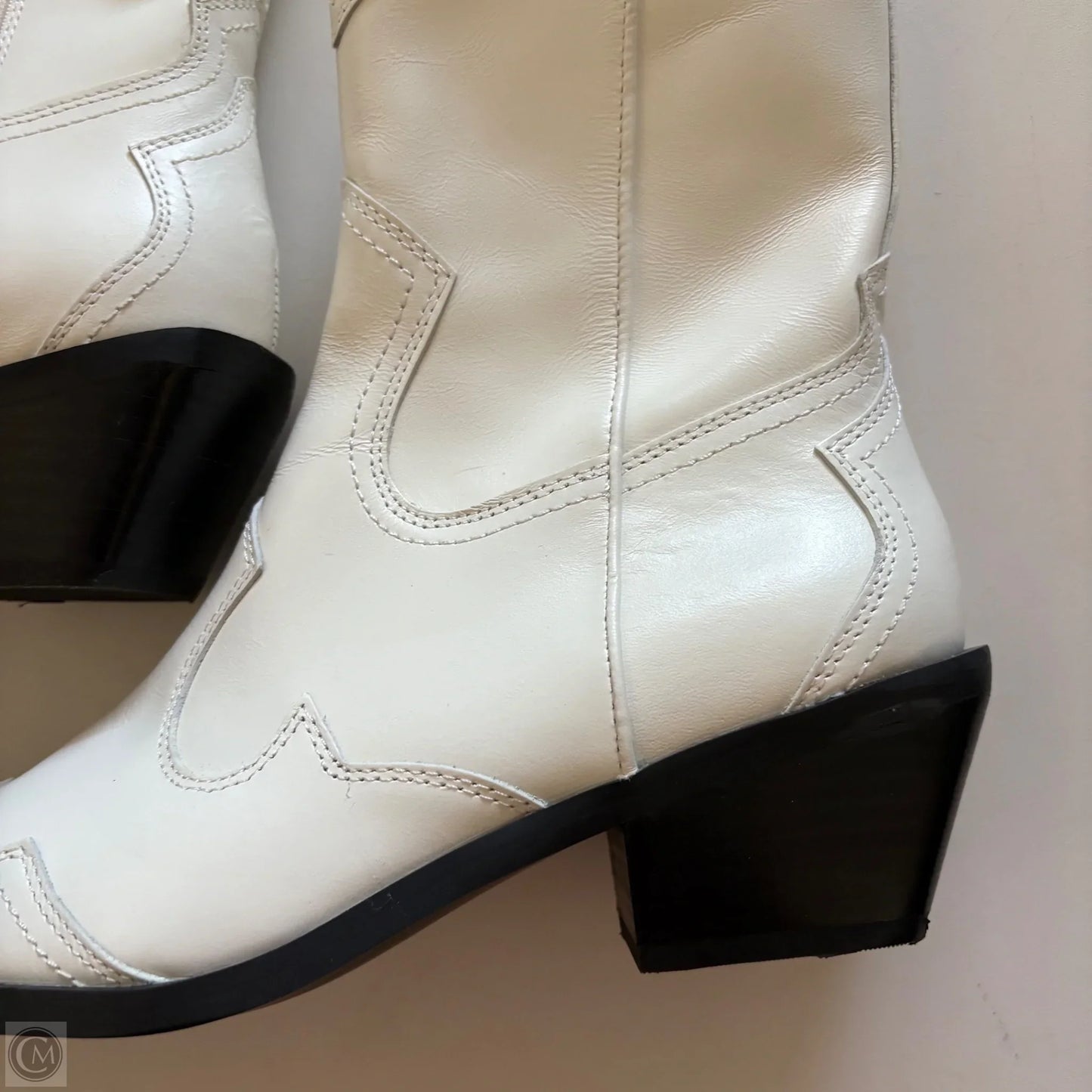 Boots Mid-calf Heels By Steve Madden In White, Size: 8.5