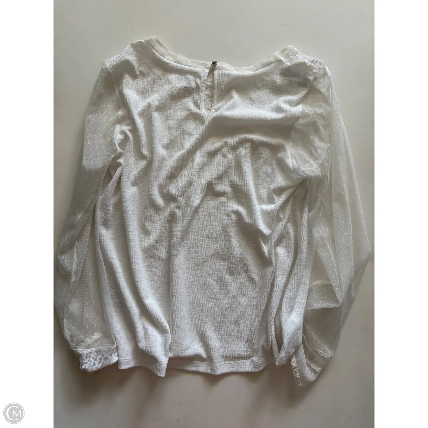Blouse Long Sleeve By Soho Apparel In White, Size: M