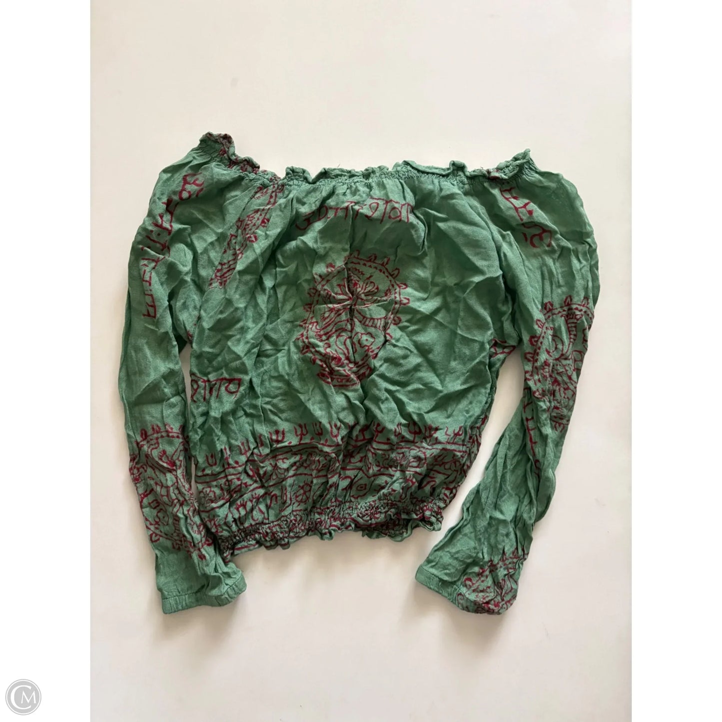 Top Long Sleeve By Earthbound In Green, Size: S