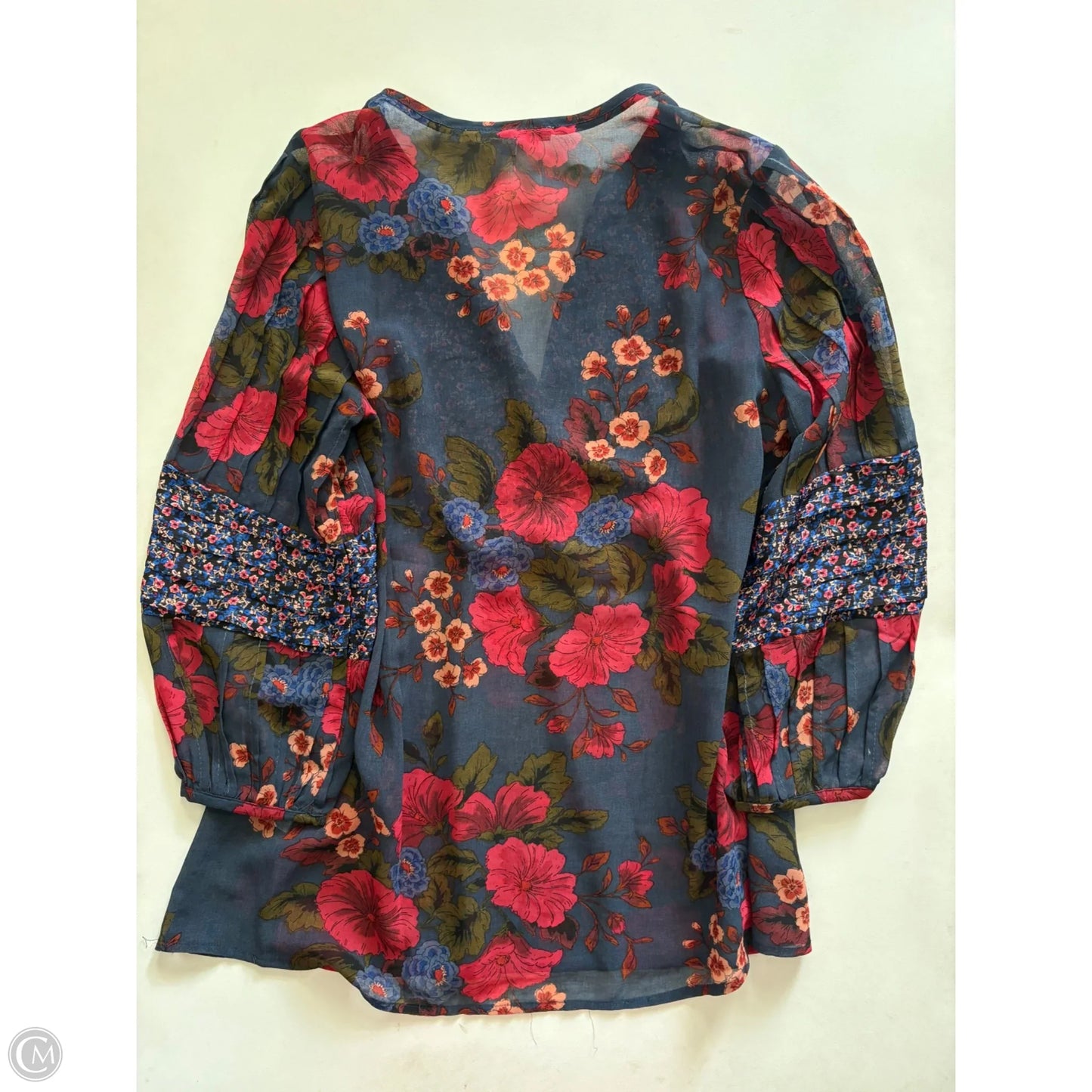 Blouse Long Sleeve By Daniel Rainn In Floral Print, Size: S