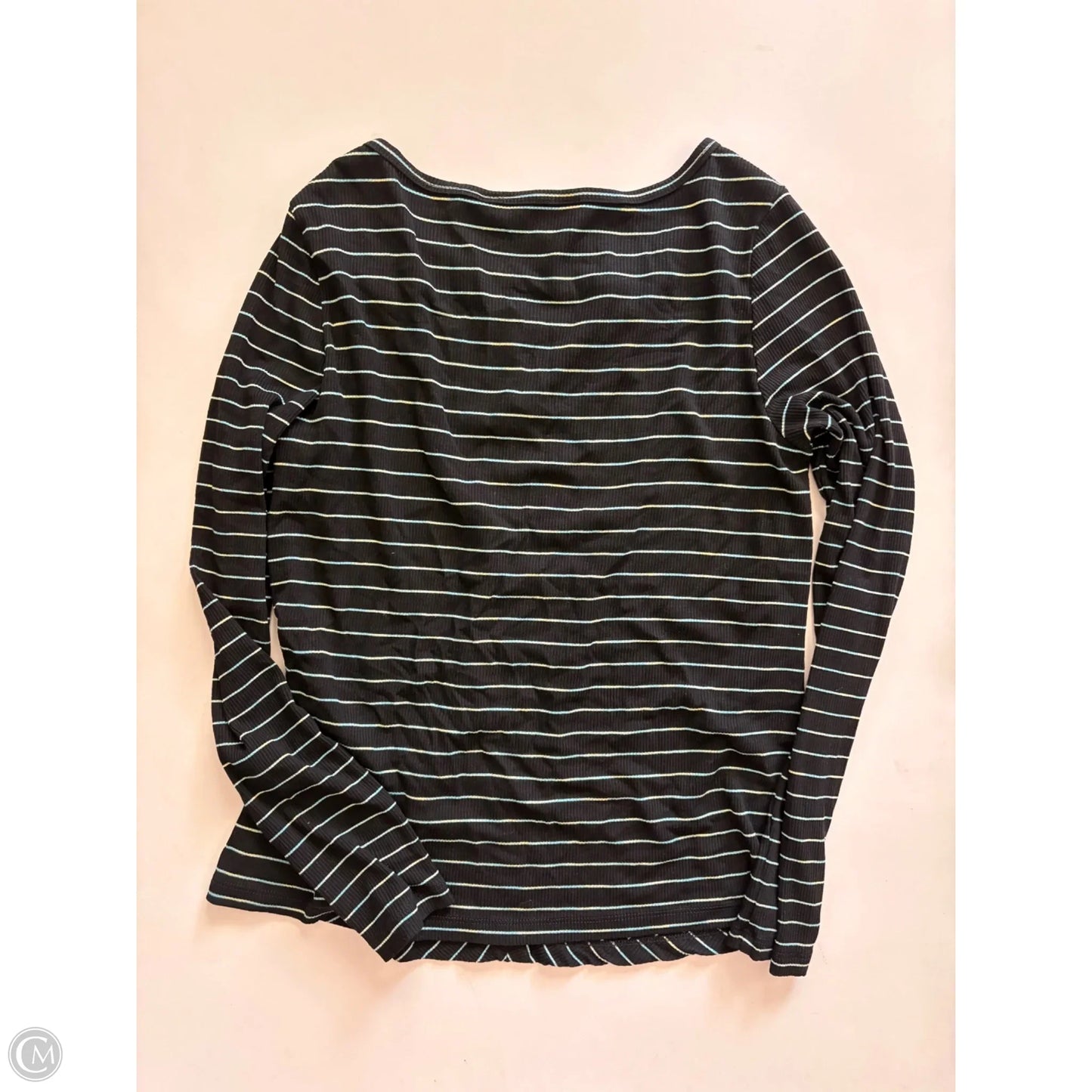Top Long Sleeve By Liverpool In Striped Pattern, Size: S