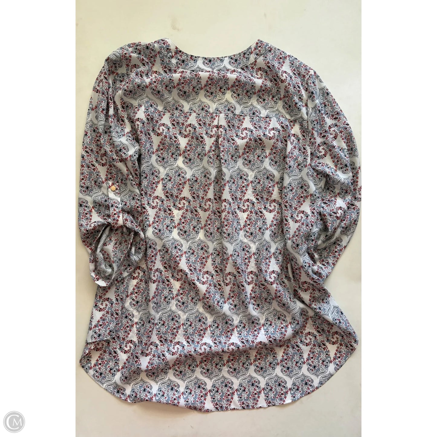 Blouse Long Sleeve By Cato In Floral Print, Size: 14