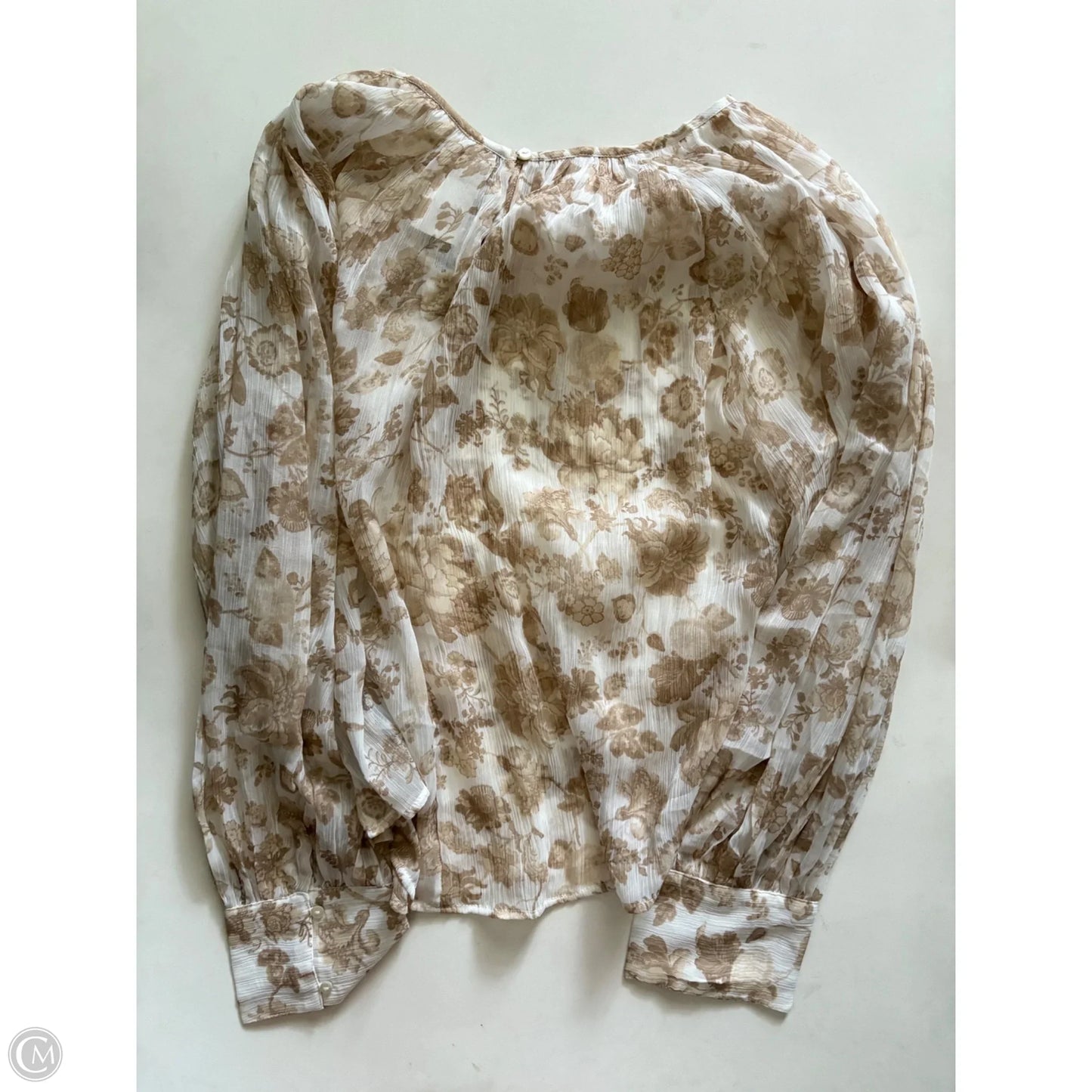 Blouse Long Sleeve By Old Navy In Tan, Size: 2x