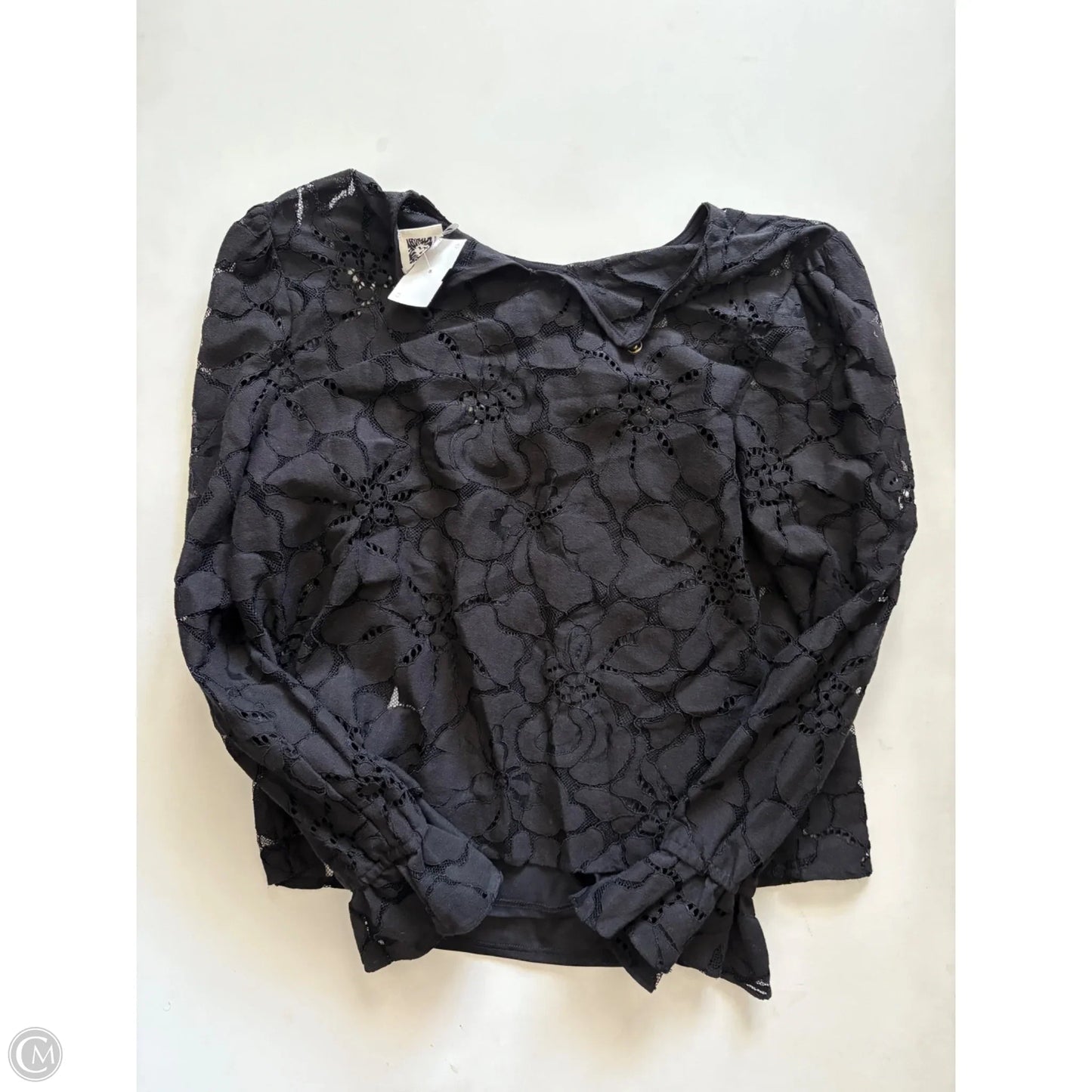 Top Long Sleeve By Anne Klein In Black, Size: M