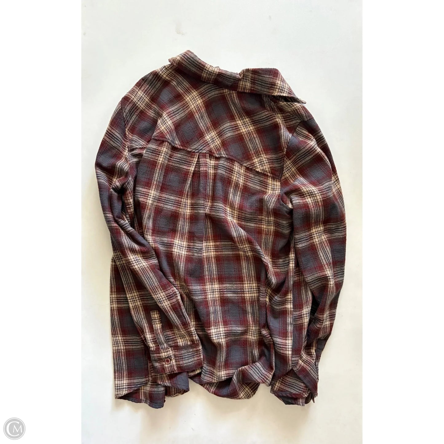 Top Long Sleeve By Be Cool In Plaid Pattern, Size: M