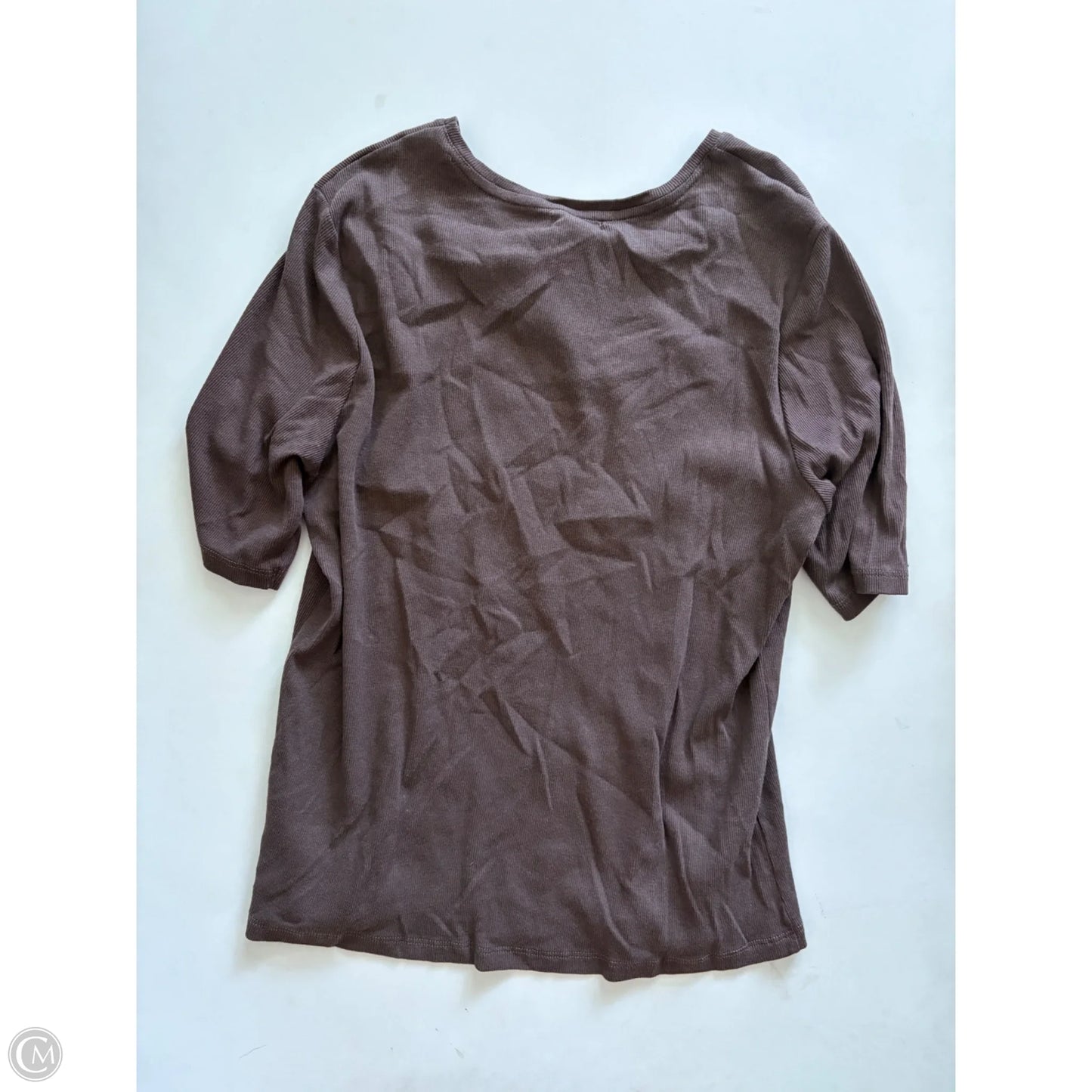 Top Short Sleeve By Nicole Miller In Brown, Size: Xl