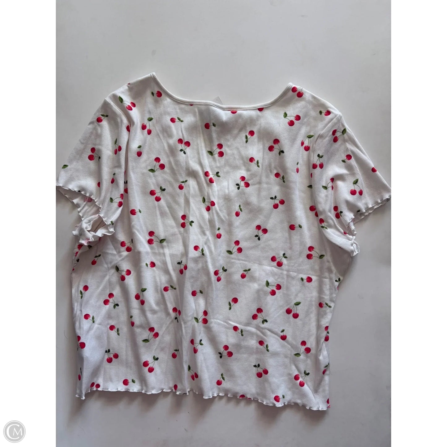 Top Short Sleeve By Old Navy In Cream & Red, Size: 2x