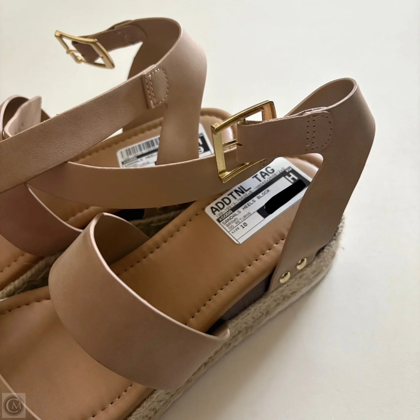 Sandals Heels Block By Soda In Brown, Size: 10