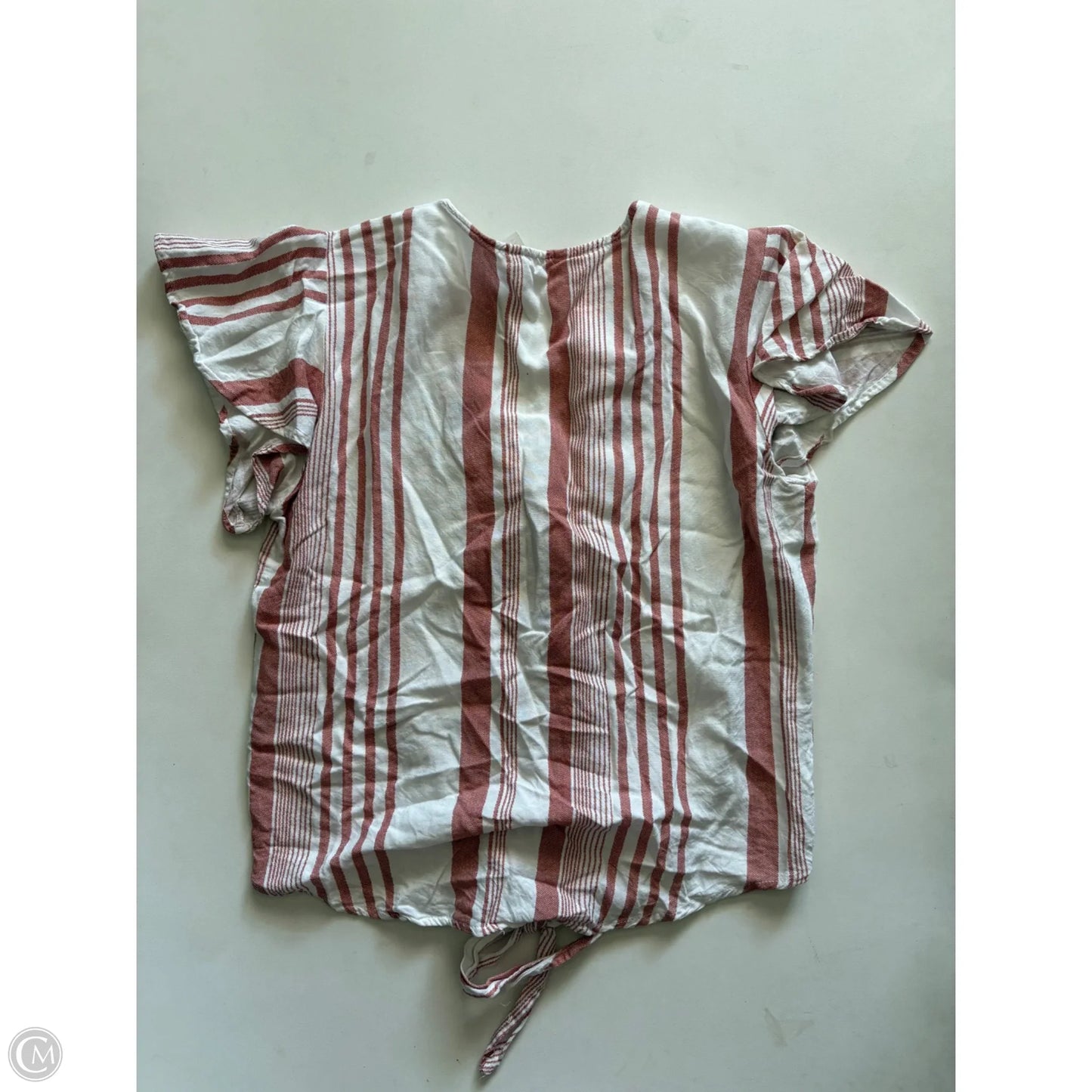 Top Short Sleeve By Sim & Sam In Striped Pattern, Size: S