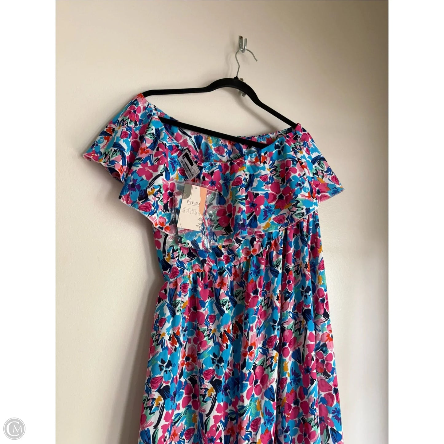 Dress Casual Midi By btfbm In Floral Print, Size: Xl
