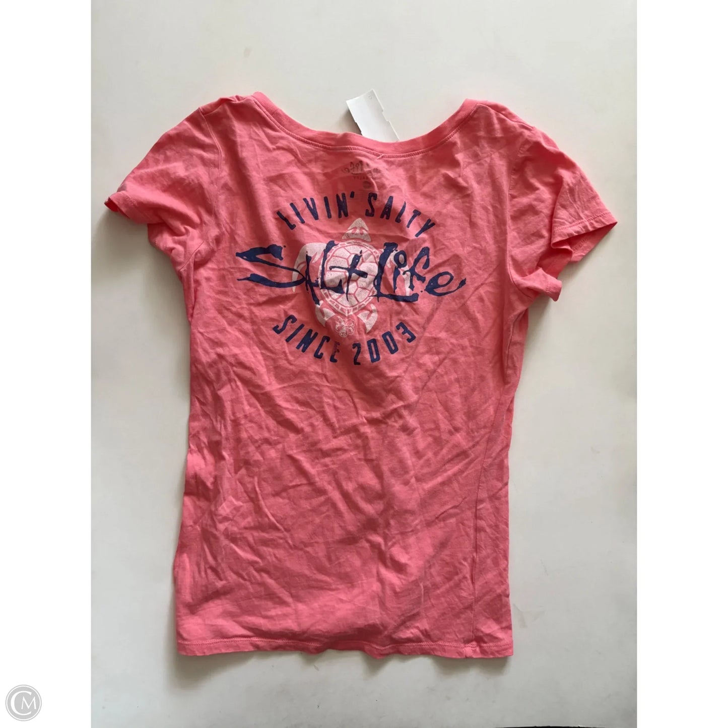Top Short Sleeve By Salt Life In Pink, Size: M
