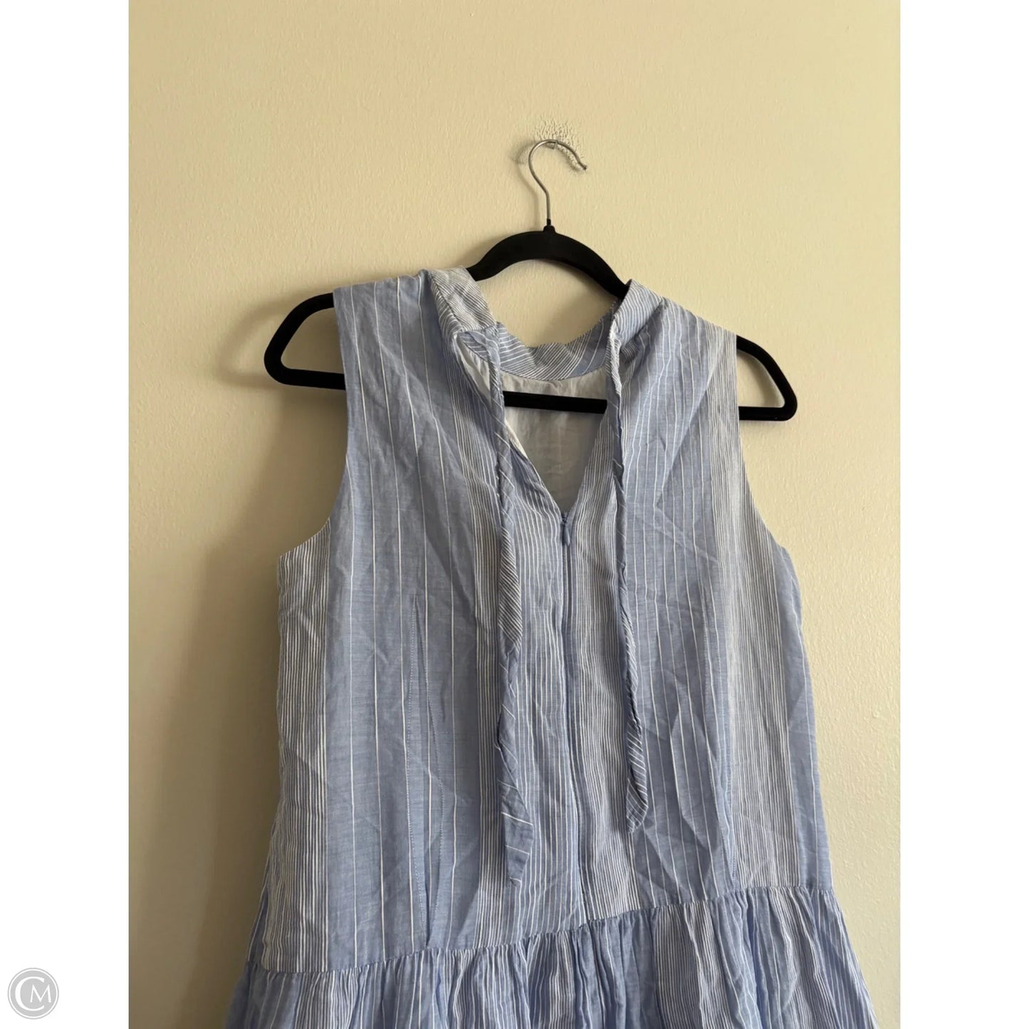 Dress Casual Midi By Calvin Klein In Striped Pattern, Size: 8