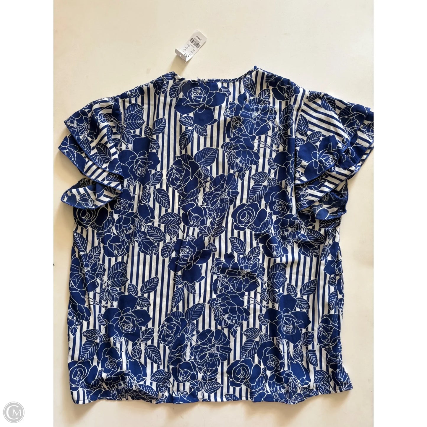 Top Short Sleeve By New York And Co In Blue, Size: L