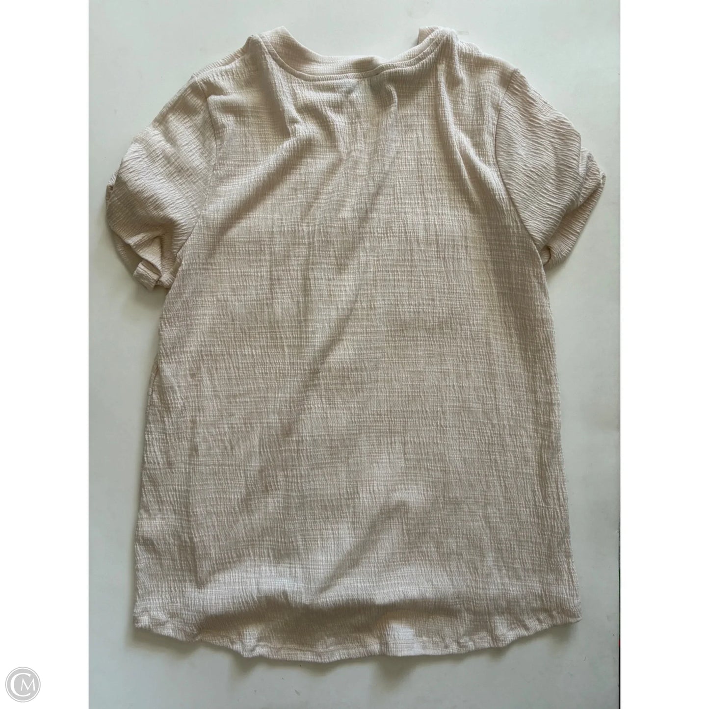 Top Short Sleeve By Cable And Gauge In Cream, Size: Xl