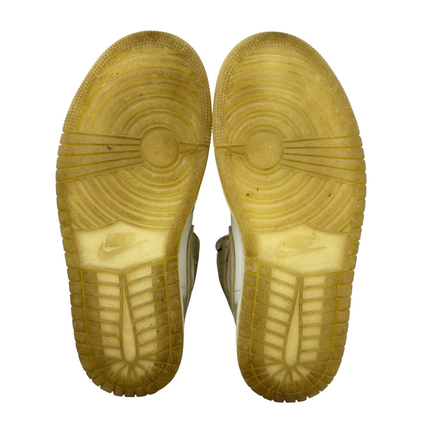 Air Jordan 1 Mid SE Hoops Gold Pack Sneakers Luxury Designer By Nike In Gold & White, Size: 8.5