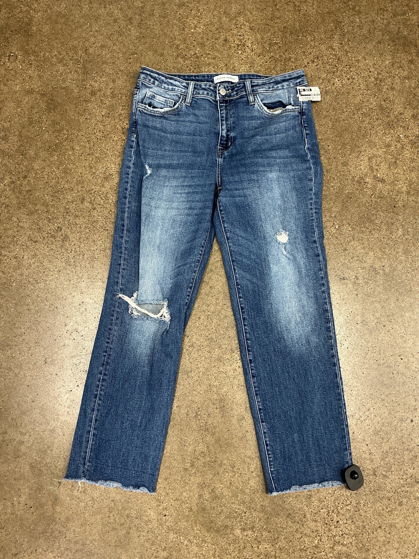 Jeans Straight By Flying Monkey In Blue Denim, Size:10