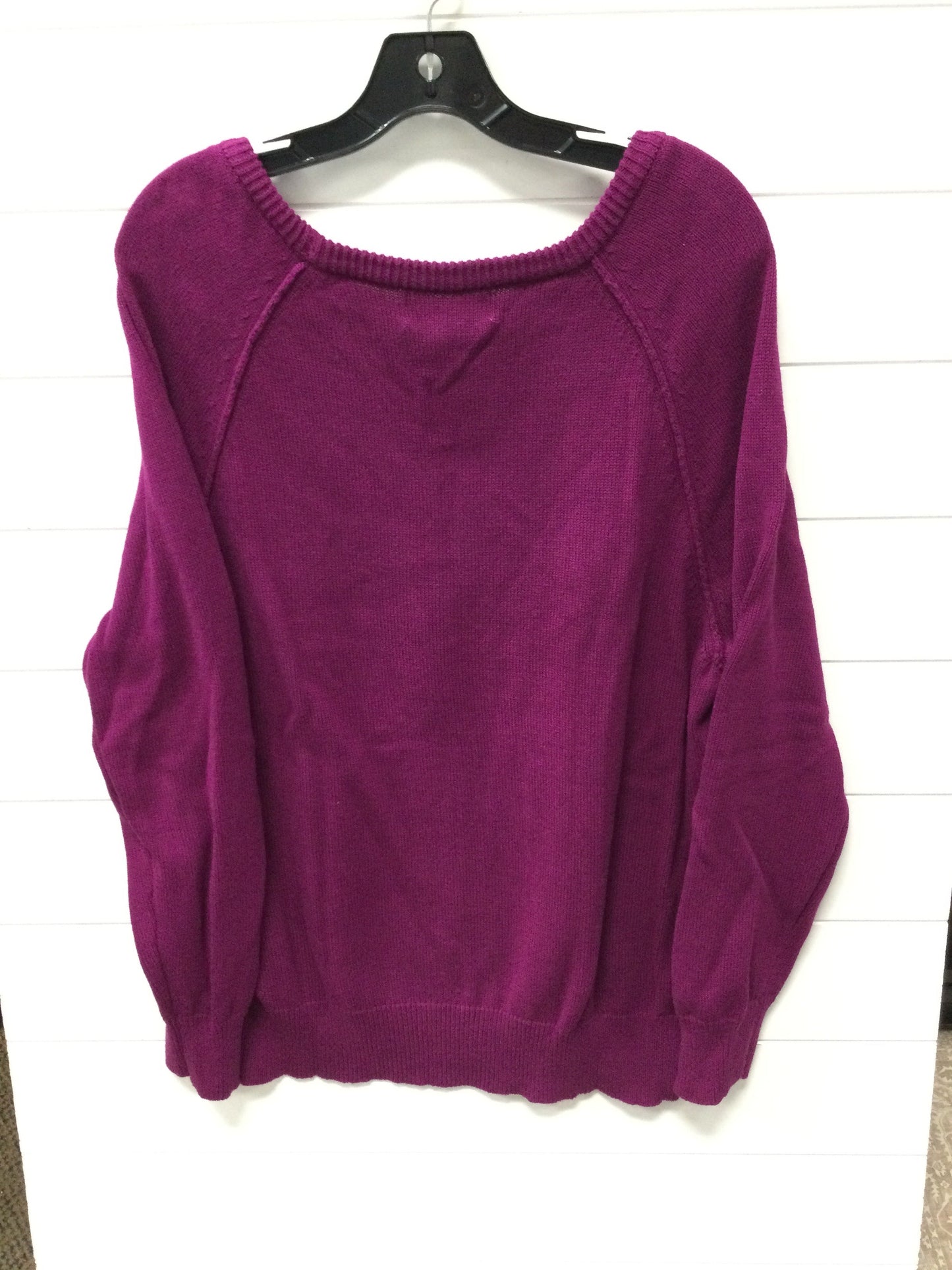Sweater By Karen Scott In Purple, Size:Xxl