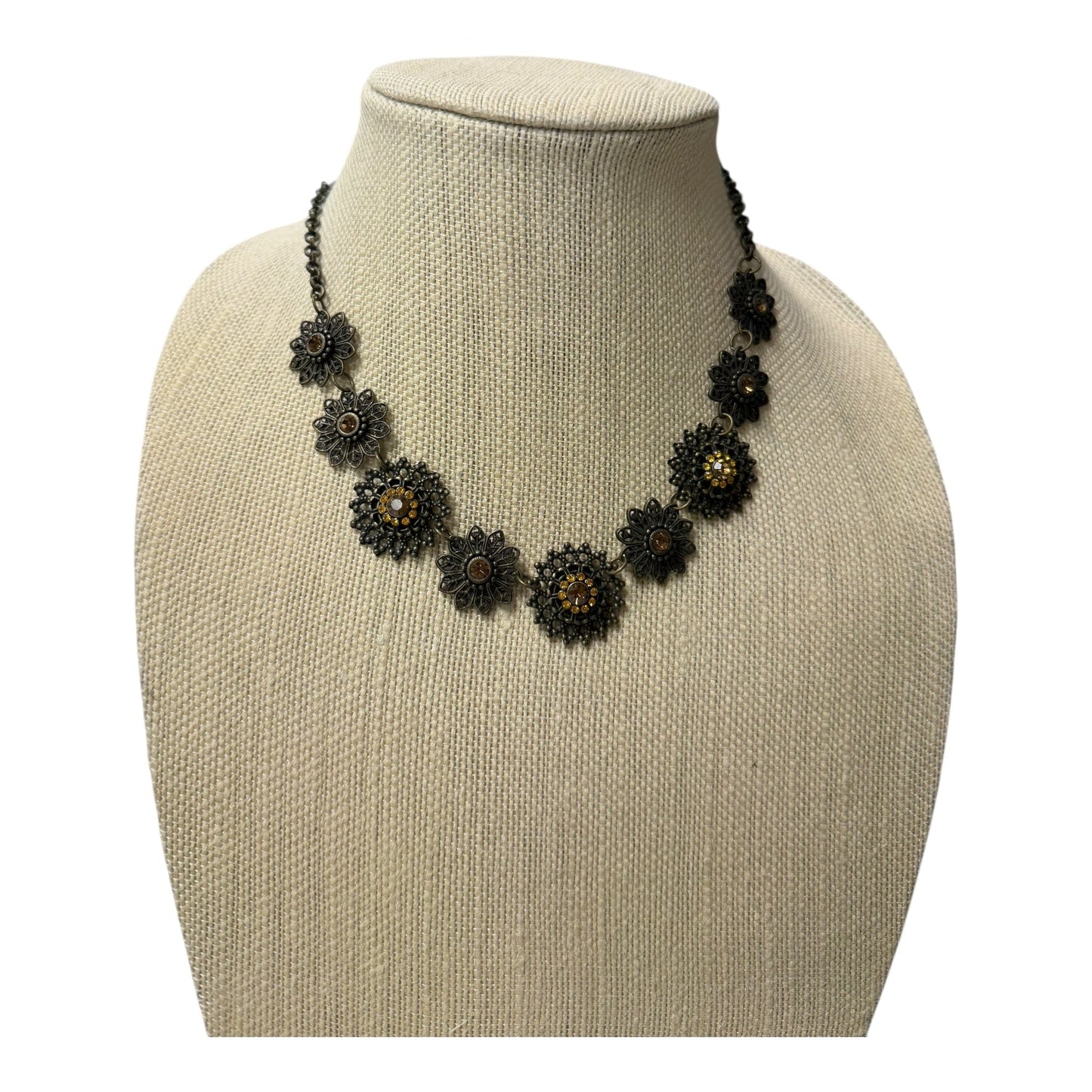 Necklace Statement In Brown & Orange