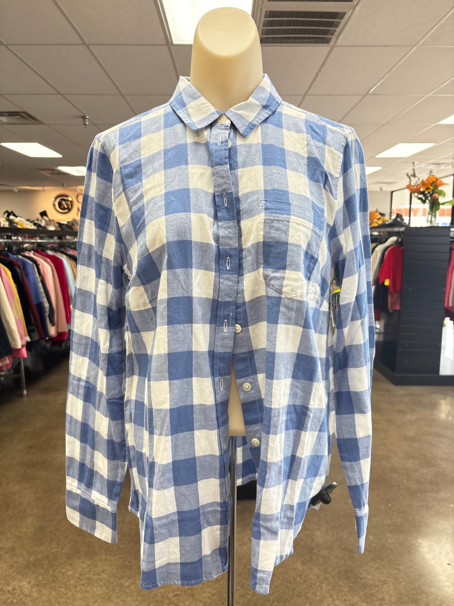 Top Ls By J. Crew In Blue & White, Size:M