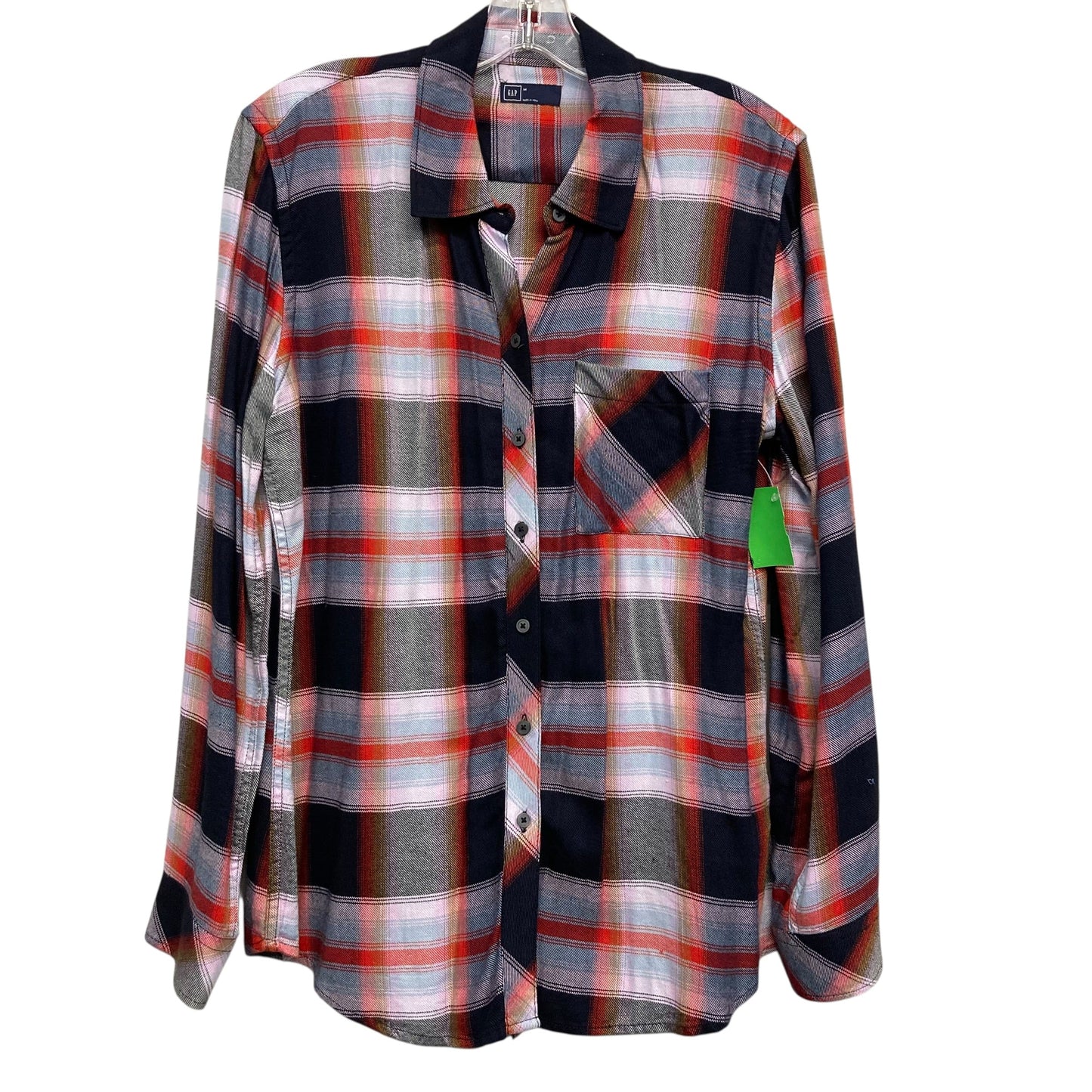 Top Ls By Gap In Plaid Pattern, Size:M