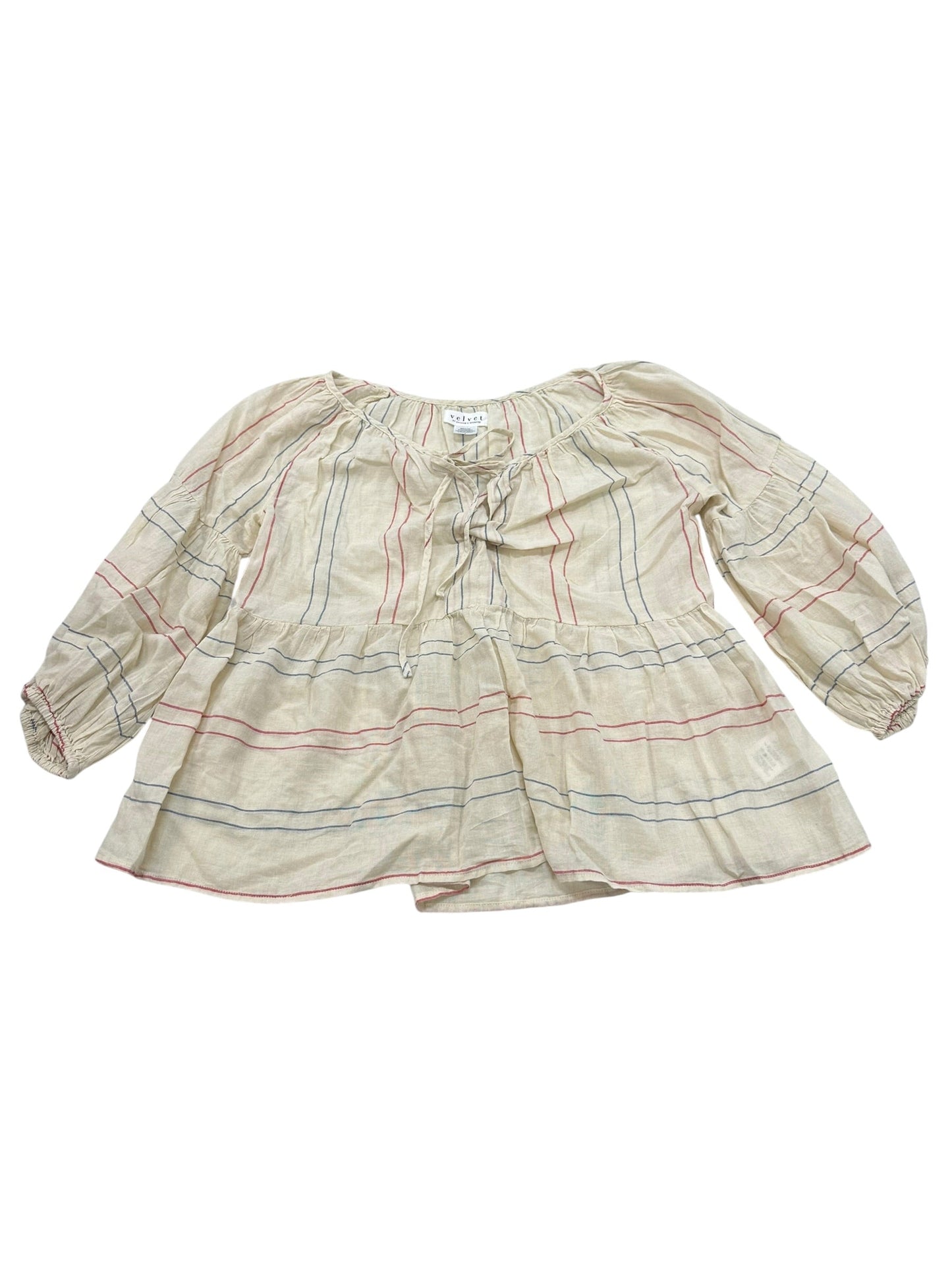 Top 3/4 Sleeve By Velvet By Graham & Spencer In Tan, Size:S