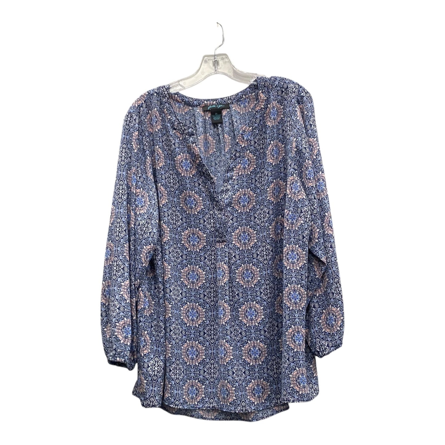 Top Ls ByFaith & Zoe In Blue & Pink, Size:2X