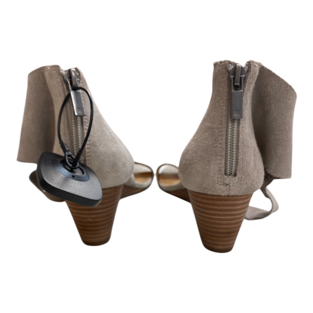 Sandals Heels Block By Lucky Brand In Grey, Size:8.5