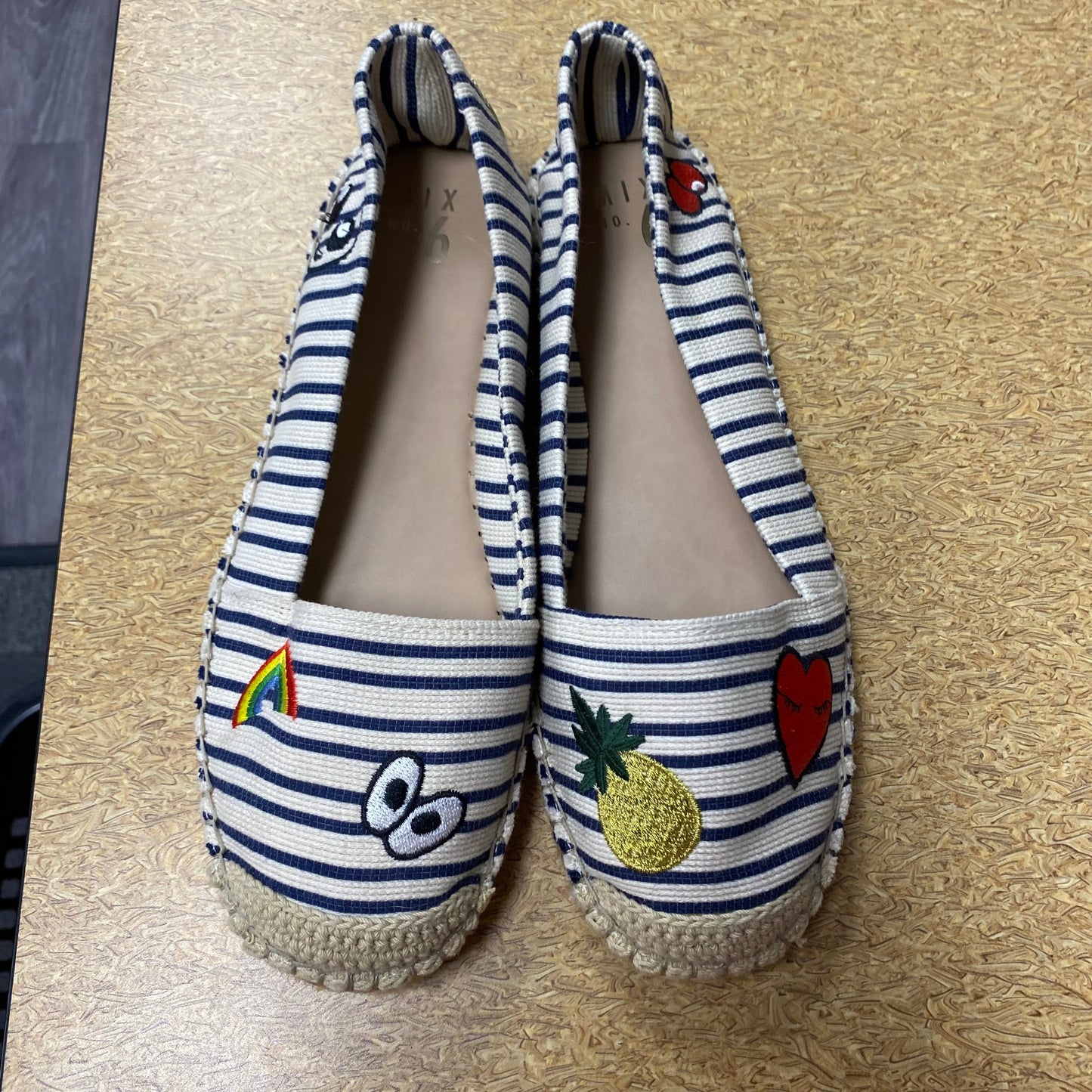 Shoes Flats By Mix No 6 In Blue & Cream, Size:10