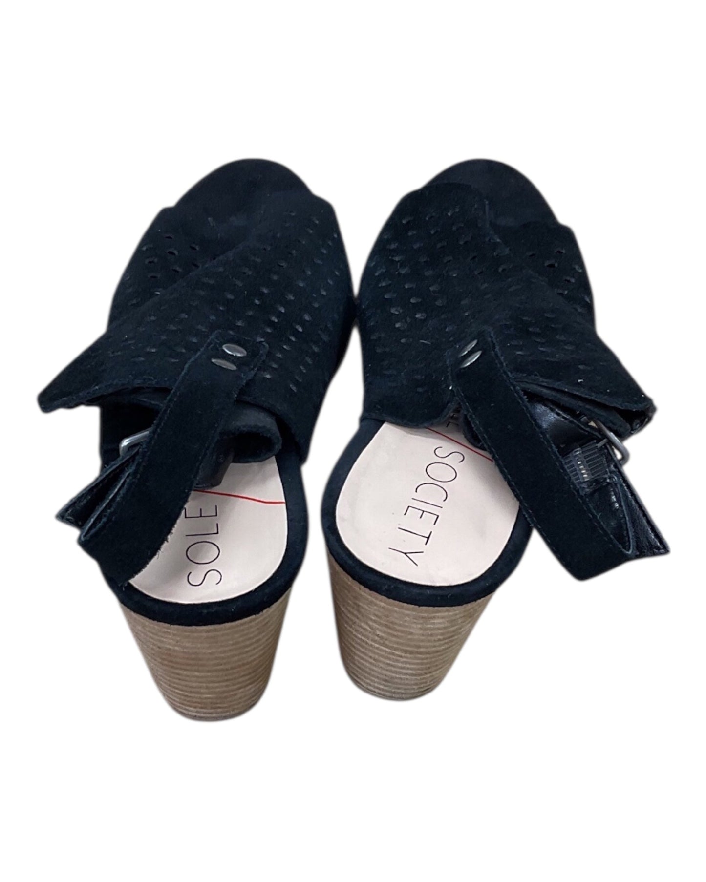 Sandals Heels Block By Sole Society In Black, Size:10