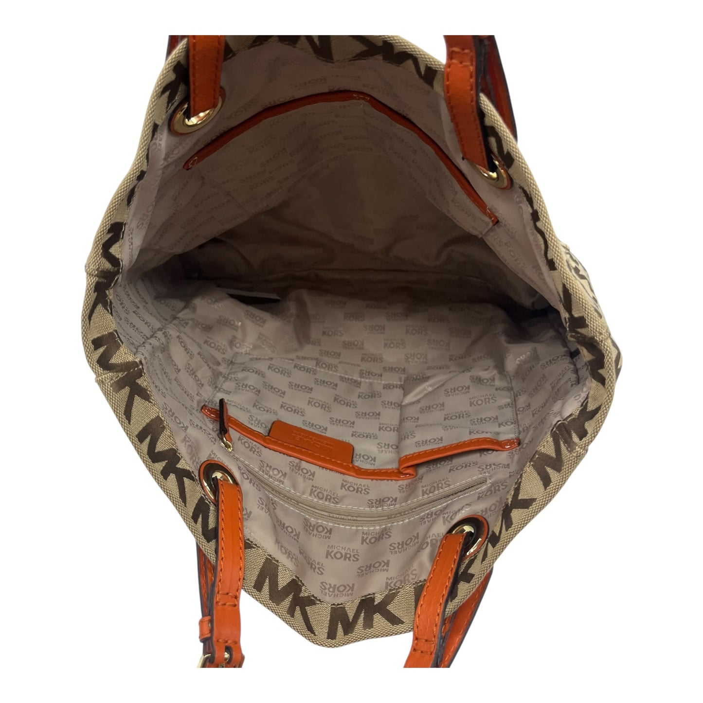 Tote Designer By Michael Kors In Tan, Size:Medium