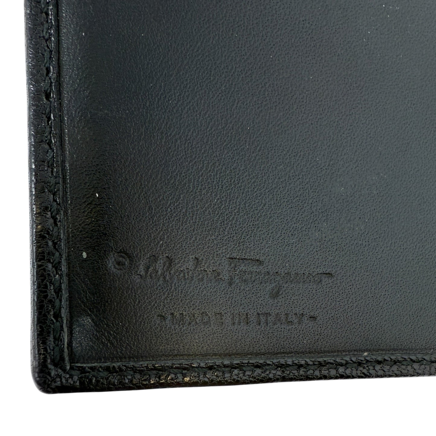 Gancini Leather Compact Wallet Luxury Designer By Ferragamo, Size: Medium