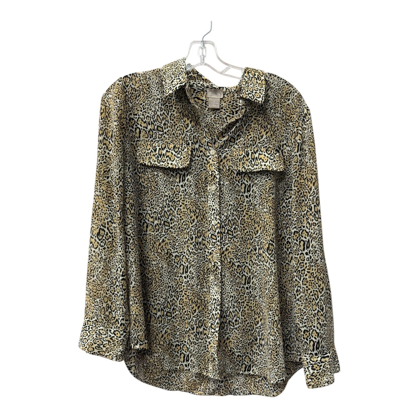 Blouse Ls By Chicos In Animal Print, Size:M