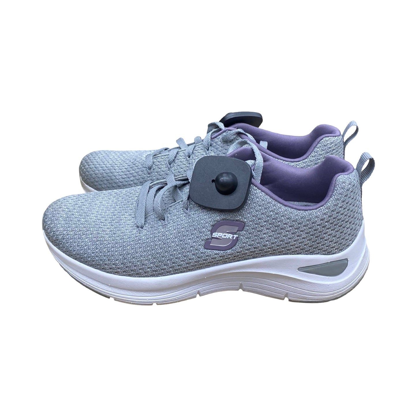 Shoes Athletic By Skechers In Grey & Purple, Size:8.5
