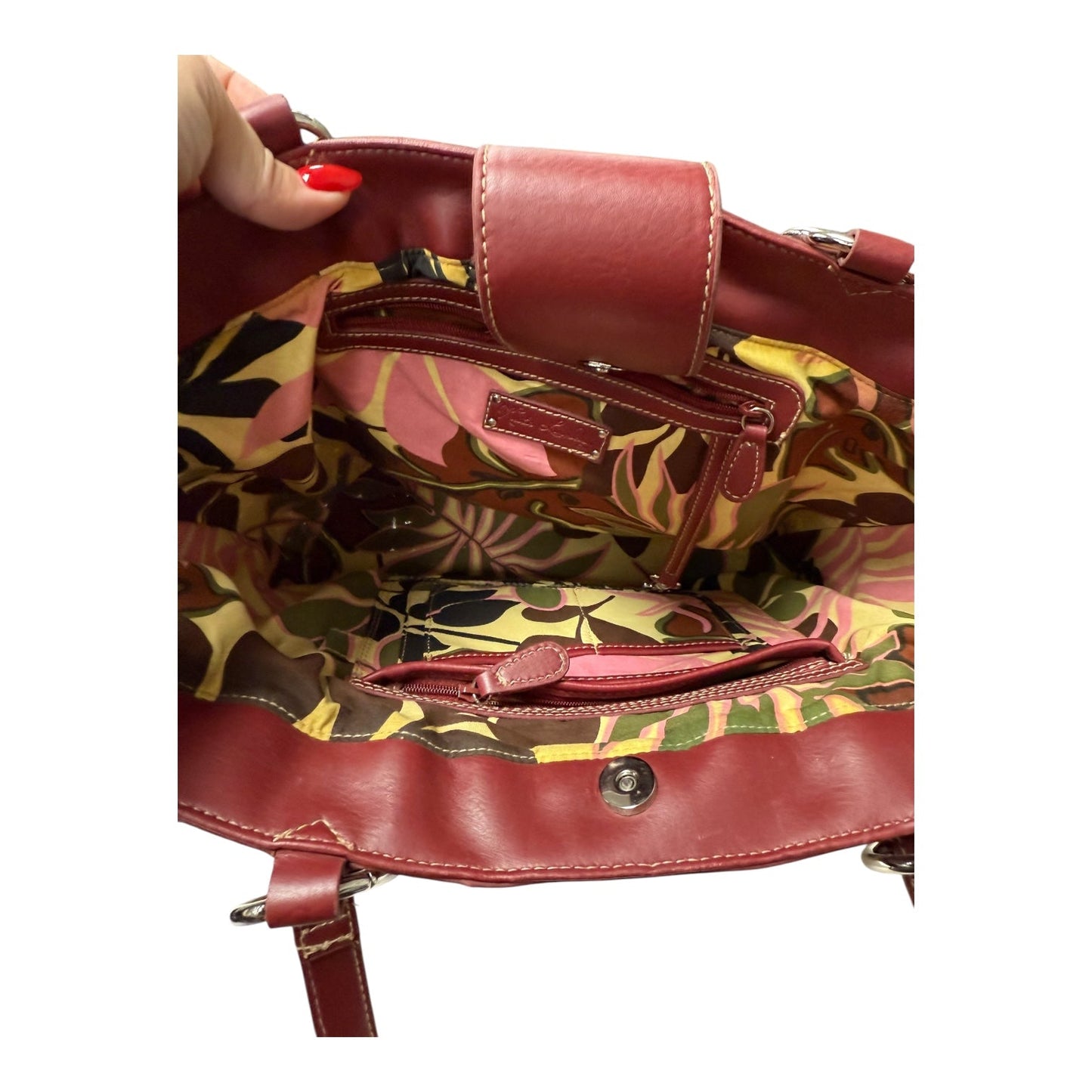 Handbag By Kate Landry In Red & Tan, Size:Large