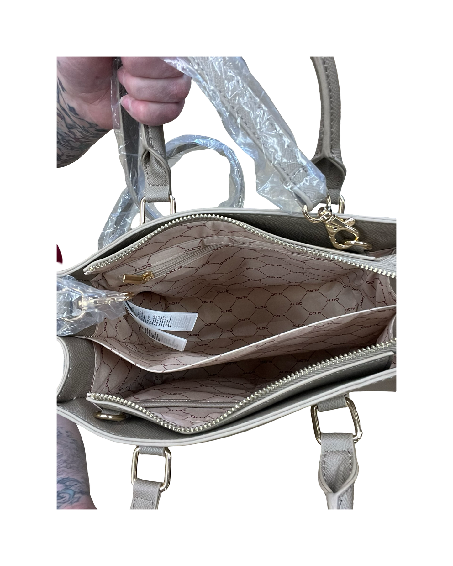 Handbag By Aldo In Taupe, Size:Medium