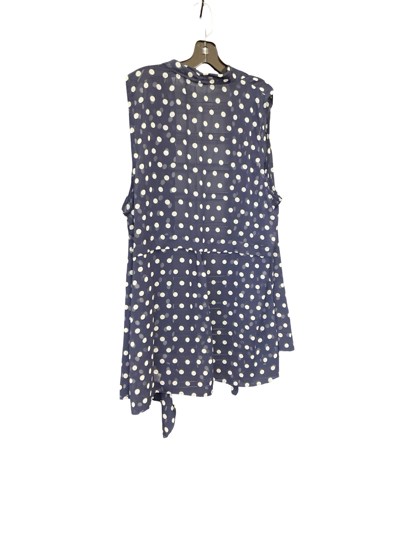 Cardigan By Susan Graver In Blue & White, Size:Xl