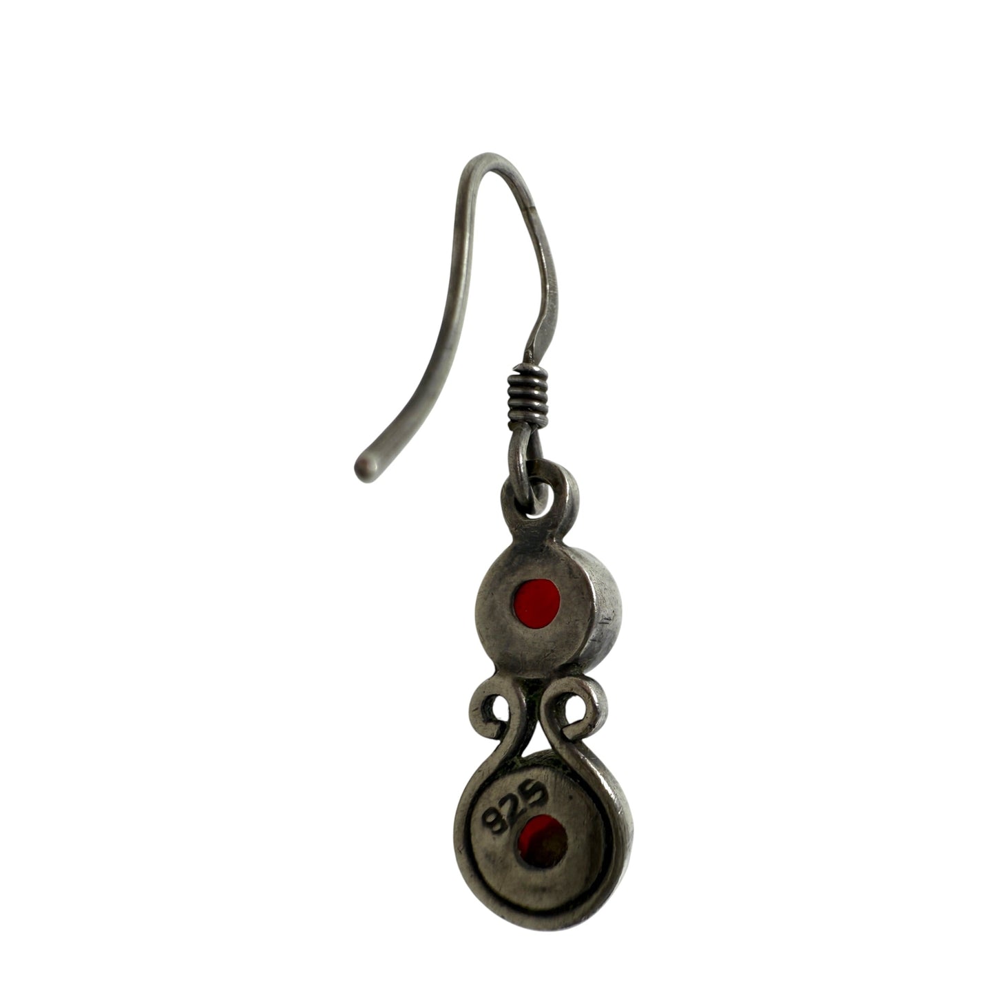 Sterling Silver & Carnelian Cabachon Dangle Earrings