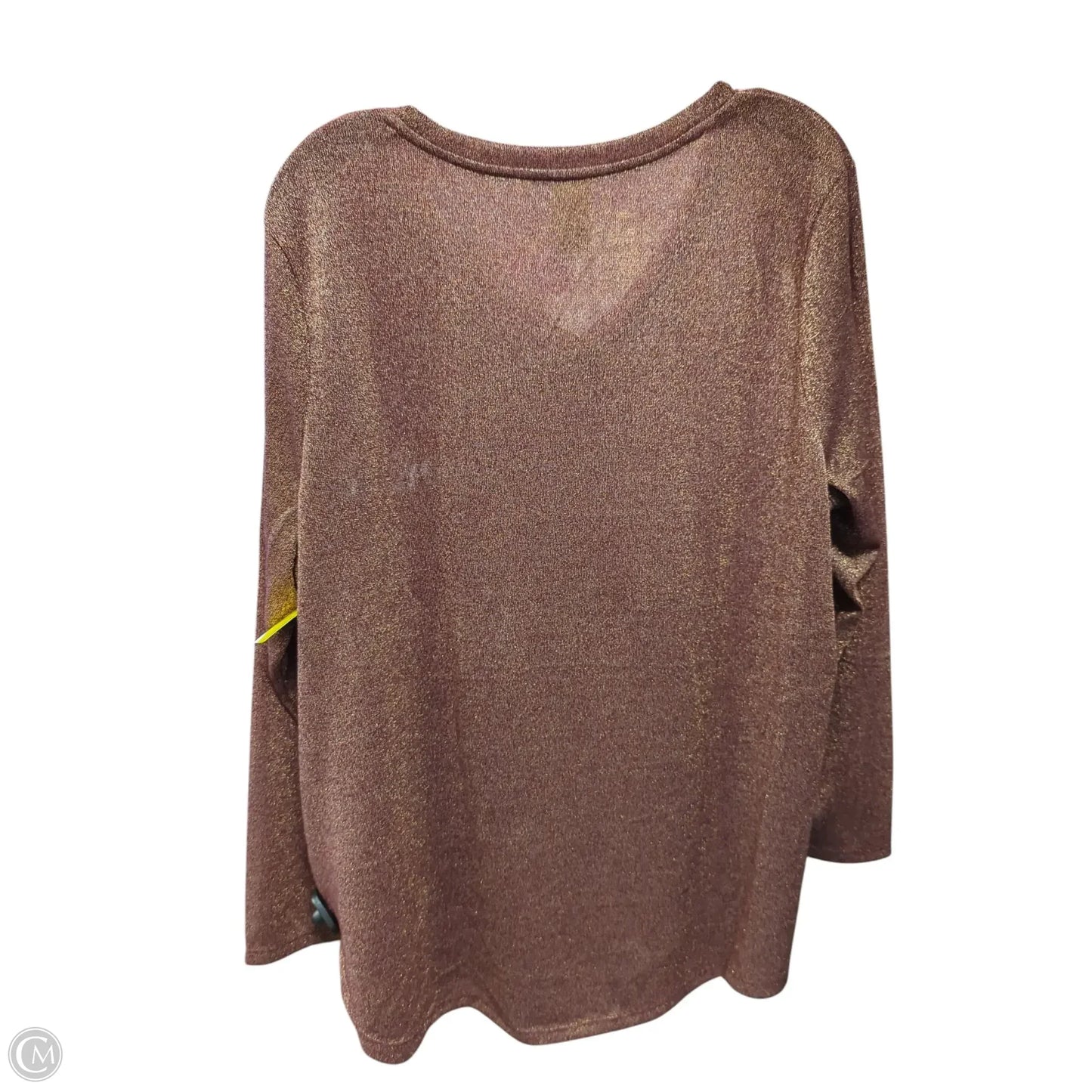 Top Long Sleeve By Faded Glory In Rose Gold, Size: 2x