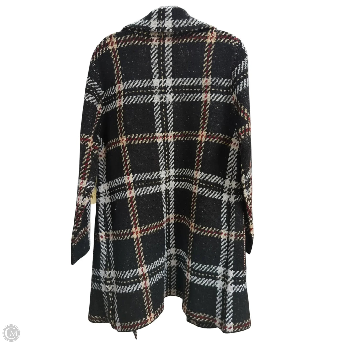 Sweater Cardigan By Clothes Mentor In Black & Red, Size: M