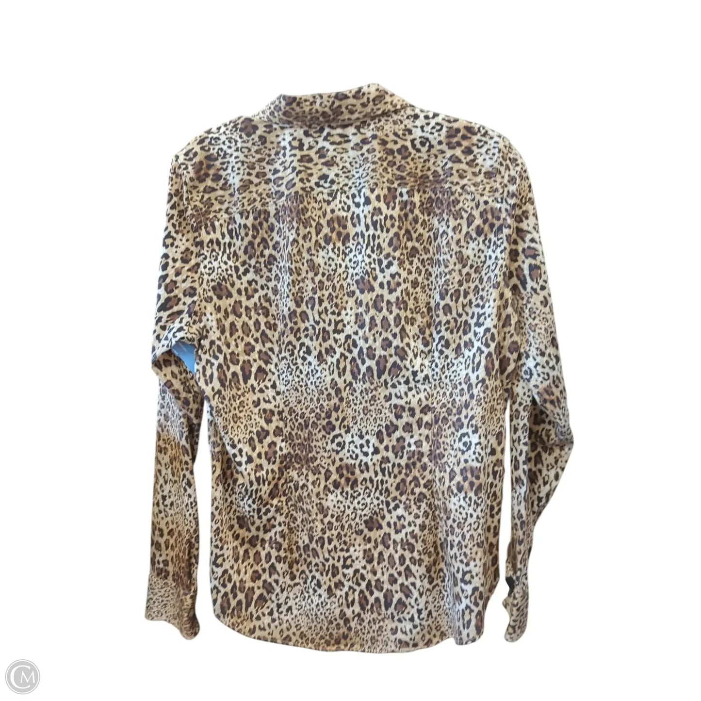 Blouse Long Sleeve By Chaps In Leopard Print, Size: M